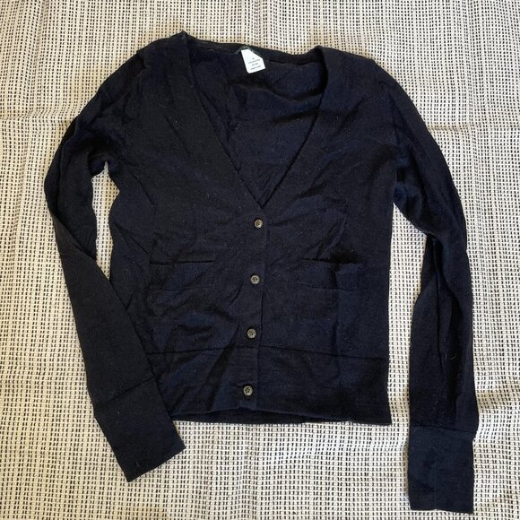 J.Crew 100% Merino Wool Black Jewel Cardigan - Picture 1 of 4